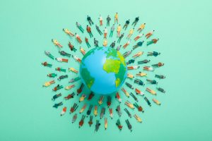 Global audience encircling the Earth, representing Mocean Web Portal for bulk messaging and campaigns without coding in the Philippines.