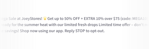 Promotional SMS example on Mocean’s dashboard in the Philippines highlighting extended length, Unicode support, and two-way messaging features.